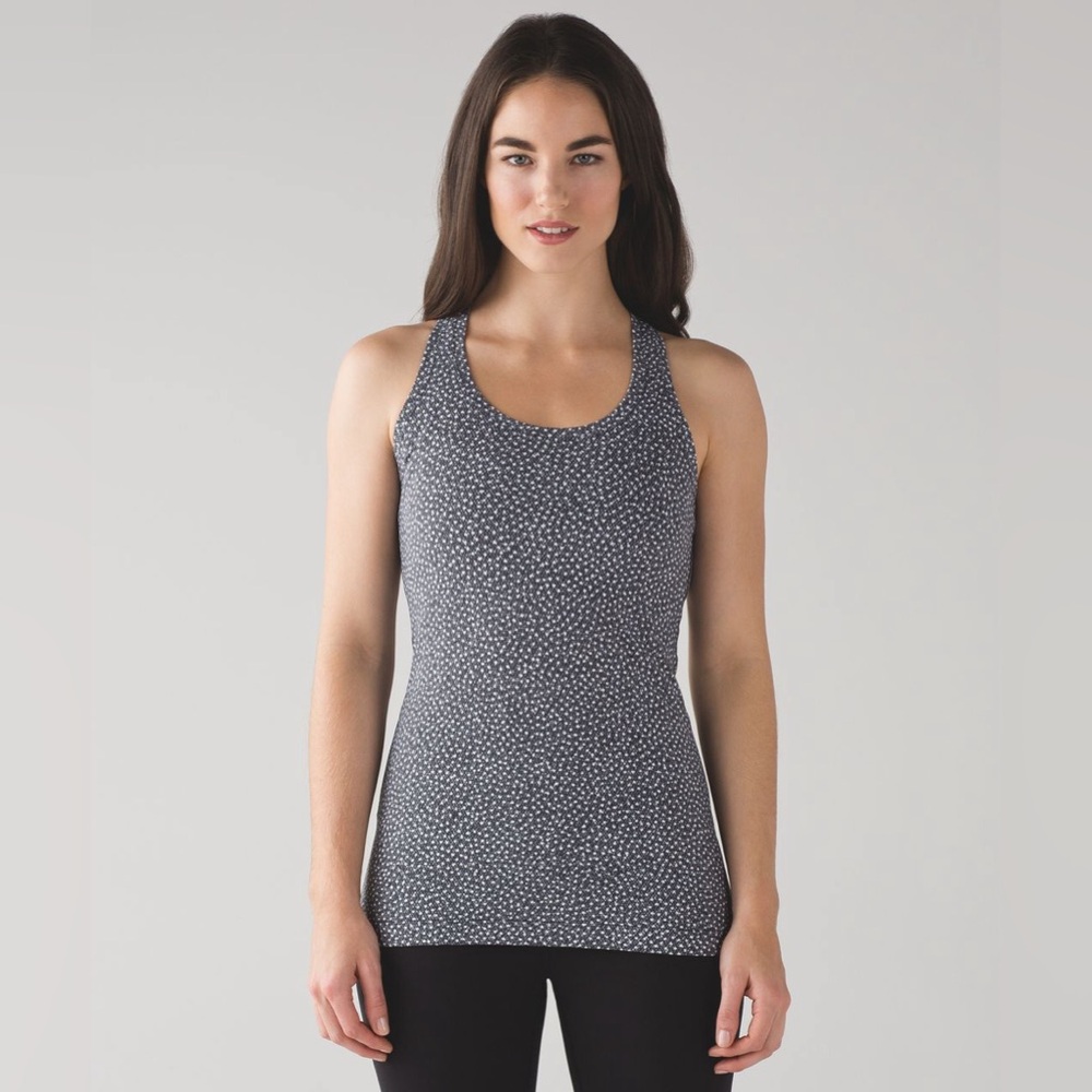Lululemon Cool Racerback II Frozen Fizz White Black Size 12